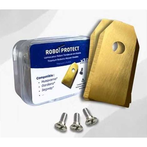 30 Lames robot tondeuse en Titane - compatibles Husqvarna Gardena Segway