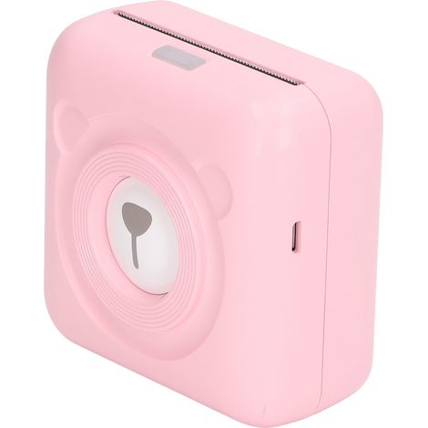 Mini imprimante de poche A6, connexion Bluetooth USB, imprimante thermique portable pour étiquettes photo, correction de questions, 5 V, 2 A, rose (1/5)