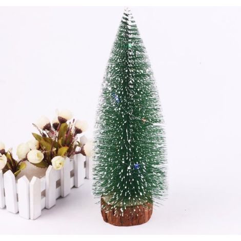 Mini sapin de Noël avec leds clignotantes, sapin de Noël recouvert de cèdre blanc, sapin artificiel 30cm, décoration de Noël (1/4)