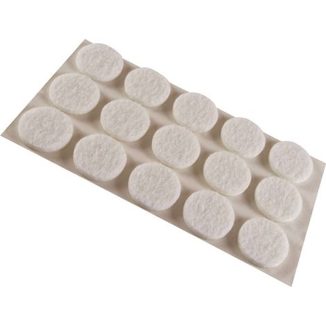 FELTRINI ADESIVI TONDI Ø 16 MM. - BIANCO - 15 PZ. (1/2)