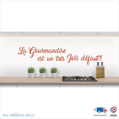 Crédence : LA GOURMANDISE 1 - Couleur Rouge saumon - Alu composite - 120 - 60 (1/3)