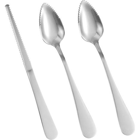 Juego de 3 piezas de acero inoxidable para pomelo con cucharas serretete y cuchillo - Perfecto para cítricos (1/5)