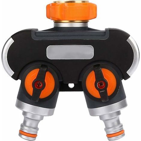Parts and Fittings 2-Way Splitter, Hose Separator, Garden Hose Splitter, Adjustable and Lockable Water Flow, Distributor for Garden Irrigation (3/4" European Thread) (1/5)