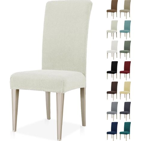 Housses de chaise extensibles 2 pièces, lavables et amovibles, universelles pour salle à manger, mariage, hôtel (1/5)
