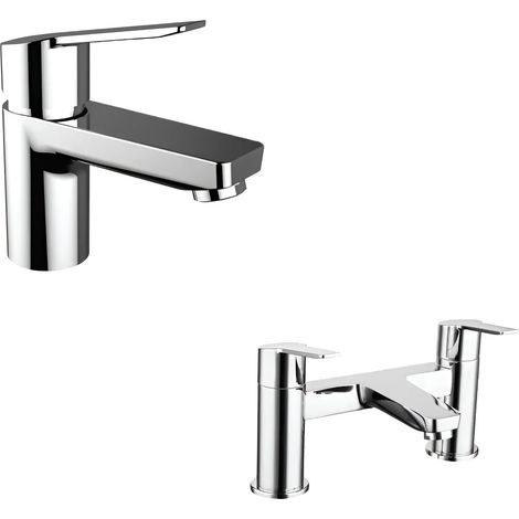 Francis Pegler Xtreme Tap Set Basin Mono Mixer & Bath Filler Tap with Wastes (1/4)