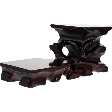 Socle décoratif en plastique rouge pour statue de jade et tasse à thé, (1/5)