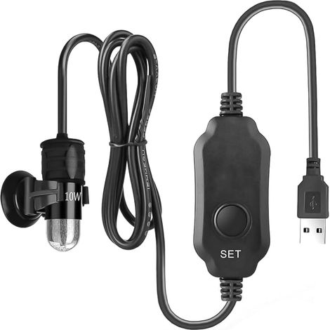 Chauffage aquarium USB 10 W avec contrôleur externe et affichage LED pour 2-3 L (1/5)
