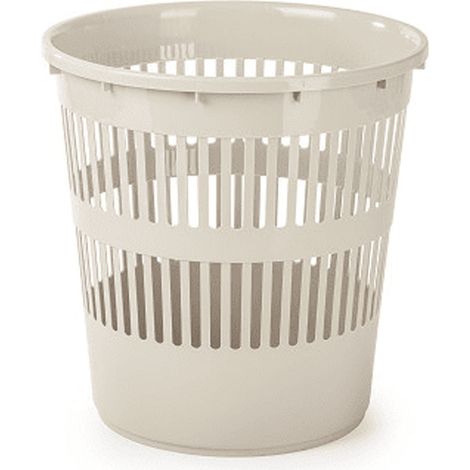 Papelera rejilla plastico 12 Litros Beige (1/4)