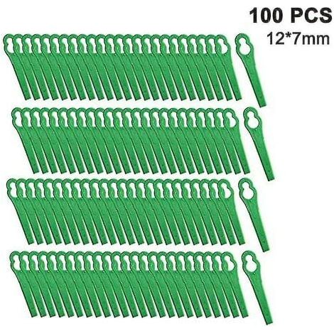 Lames de coupe-herbe en plastique, 100 pièces, sans fil, de haute qualité (1/4)
