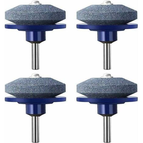 Sharpener, Set of 4 Rotary Lawn Mower Blades, Garden Tool, Sharpener Stone for Electric Hand Drill - RAPANDA (1/4)