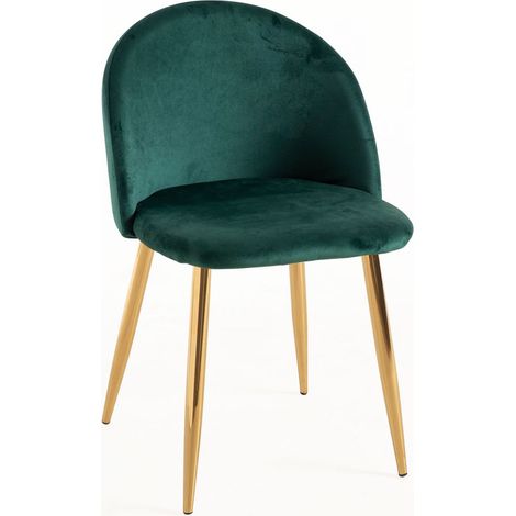 Sillas Comedor - Silla Vint Terciopelo Golden - Verde (1/5)