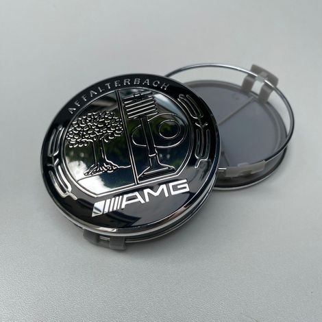 75-mm-Radkappe, kompatibel mit allen Mercedes-Benz Modellen – Radnabenkappe, Radzubehör, Radkappenersatz, 4er-Set – Apfelbaumschwarz