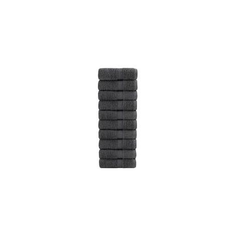 Toallas de mano premium SOLUND, juego de 10, color antracita, 30 x 50 cm, 600 g/m² - Crezuo (1/4)