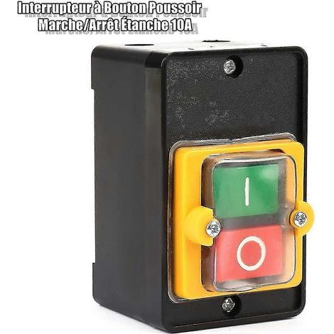 Interrupteur électrique type 400 pour machine de découpe, 380 V triphasé, type acier, perceuse d'établi, 10 A, bouton étanche, accessoires (1/2)