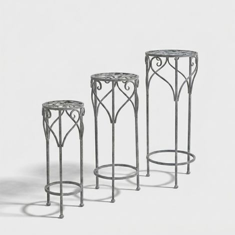 Set de 3 portamacetas de exterior de acero Valerie (1/4)
