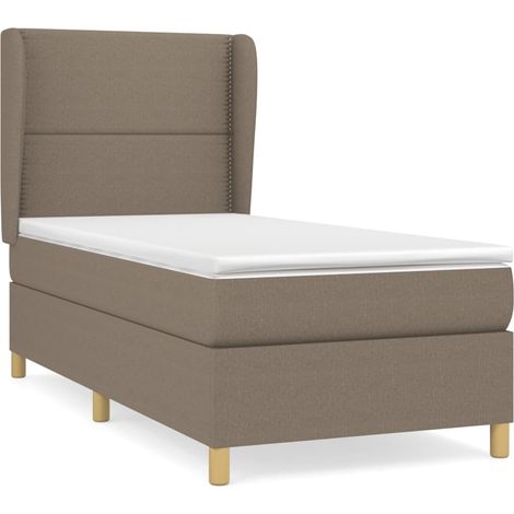 Maison Exclusive - Cama box spring con colchón tela gris taupe 90 (1/5)