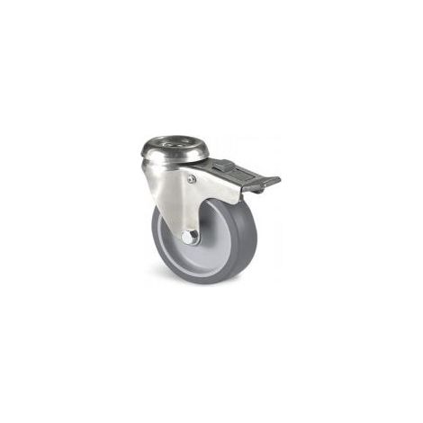 Roulette industrielle Pivotant avec frein Guitel Hervieu, inox, Ø 63mm, 60kg ( Prix pour 1 )