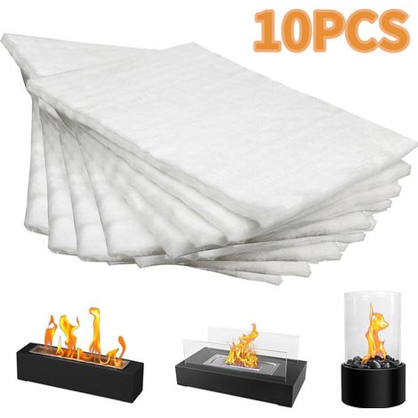 Lot de 10 mèches avec noyau en coton éponge pour foyer de table, en laine céramique, pour prolonger la durée de combustion pour foyer au bioéthanol (1/5)