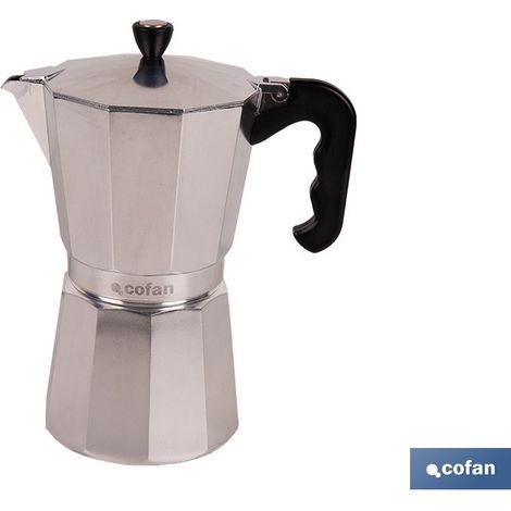 Cafetière italienne en aluminium pour induction, 12 tasses, compatible avec tous types de plaques de cuisson (1/4)