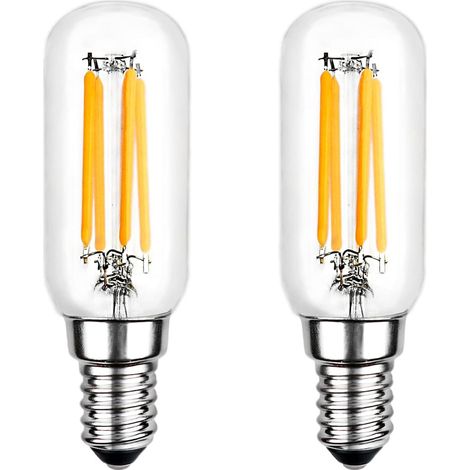 ampoule de hotte cuisine chaud AC équivalent à filament tubulaire LED non dimmable 2 pièces E14 4W 2700K 400LM 230V 40W blanc (1/5)