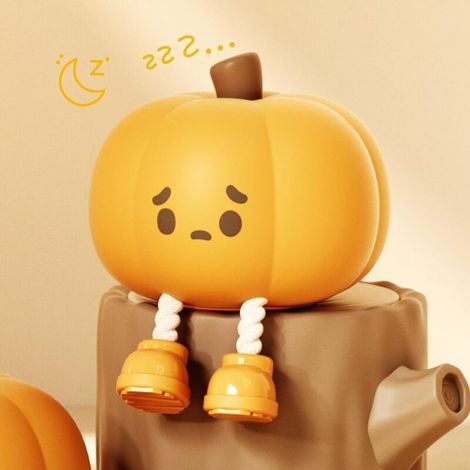 Kleines LED-Nachtlicht in Kürbisform, Nachttischlampe aus Silikon mit Dimmfunktion, wiederaufladbares Touch-Nachtlicht für Halloween-Dekoration (1/5)