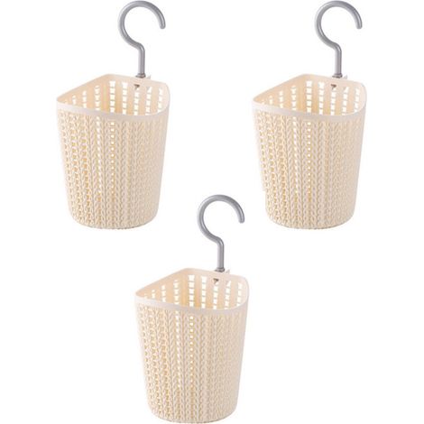 Panier Suspendu - En Plastique PP - Design Creux Avec Crochet Pivotant - Pour Salle De Bain Cuisine Bureau Voiture - 1 Pièce (1/5)