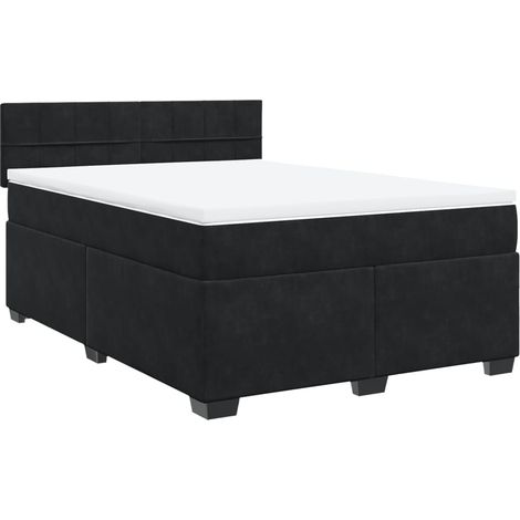 Maison Exclusive - Boxspringbett mit Matratze Schwarz 160x200 cm