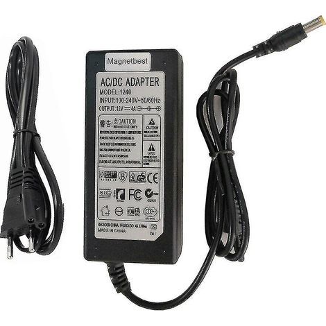 Adaptateur secteur 12 V 4 A, prise jack 5 mm, compatible avec les claviers de piano numérique Korg KA310, KA320, X50, SP170, SP170S, AD-12A, 180, MR-1000 et EK50. (1/4)
