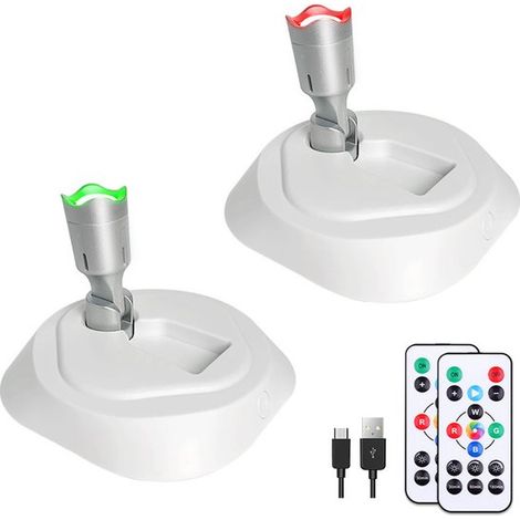 Kabelloser LED Strahler (mit Fernbedienung) RGBW Akzentbeleuchtung für den Innenbereich, wiederaufladbar, 16 Farben, batteriebetrieben, mit Timer (1/4)