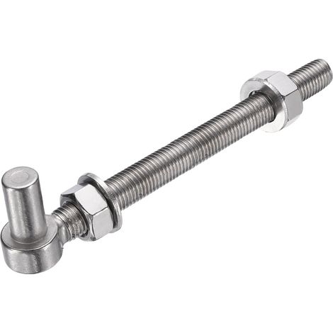 J Bolt Charnière De Portail, M16 x 8" 304 Charnières De Portail En Acier Inoxydable, Charnière De Poteau J-Bolt Avec Rondelles Et Écrous Pour Clôture À Chaînes, Clôture En Bois (1/5)