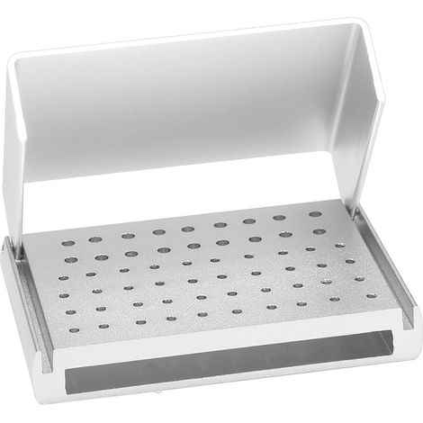 Boîte de désinfection 58 trous en alliage d'aluminium pour fraises dentaires, boîte pour têtes de meulage mobiles haute et basse vitesse, porte-fraises, boîte à fraises B (1/5)