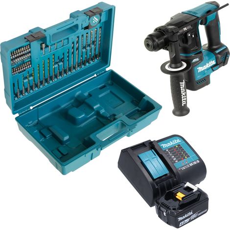 Makita DHR 171 SM1X3 Akku Bohrhammer 18 V 1,2 J SDS-Plus Brushless + 1x Akku 4,0 Ah + Ladegerät + 65 tlg. Zubehör Set + Koffer (1/5)