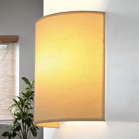Moderne Wandleuchte ALICE Kaffee in Braun Stoff Schirm