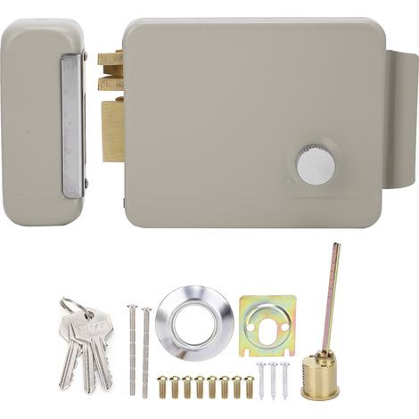 Kit de serrure de porte électrique, pour contrôle d'accès communautaire, serrures électromagnétiques à 2 fils parlant à 2 voies, 9-12V (1/5)