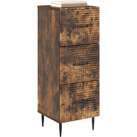 Maison Exclusive - Mobile con Cassetti Rovere Fumo 33 x 34,5 x 89,5 cm