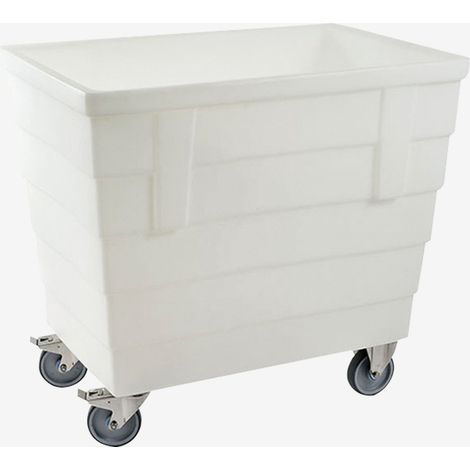 Bac double-paroi 500 L - roues chape inox - blanc - AVEC BONDE - Gilac