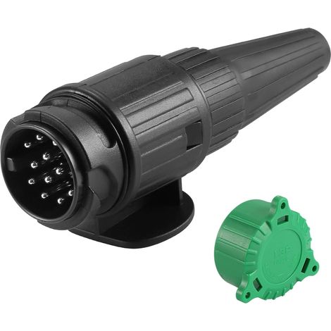 1 connecteur prise remorque 13 broches,étanche 12v,nylon,laiton nickelé,caravane porte-vélos camion (1/5)