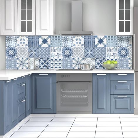 15 Stickers muraux Cuisine - Sticker Mural - Carreaux de Ciment adhésif Mural - Stickers Muraux azulejos - Sticker Carrelage adhesif Mural Salle de Bain 15 x 15 cm - 15 PCS Carreau de Ciment adhesif (1/4)