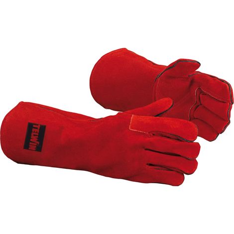 Telwin 804336 Montana Guanti Protettivi Professionali Per Saldatura, DPI per la Protezione di Mani e Avambracci in Crosta Bovina di Alta Qualità, Tipo A, Taglia 10 (1/2)