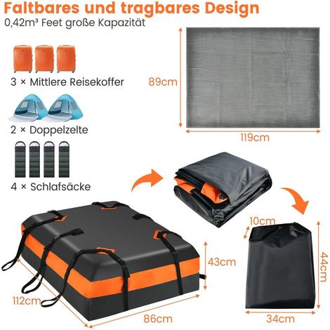 Dachgepacktasche fur alle fahrzeuge dachbox mit 450 l fassungsvermogen