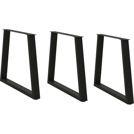 Esstisch Beine V-Form 3 Stück Schwarz 70x(72-73,3) cm Stahl