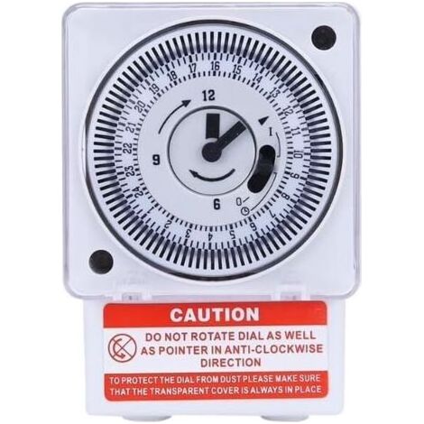 Interrupteur Horloge Modulaire, 24 Heures Cycle 15 Minutes, SL-189 Minuterie Mécanique 220V, pour Allumage Automatique de Lumière, du Chauffage (1/5)