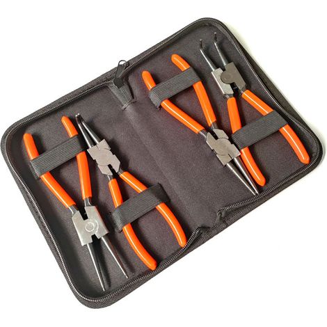Ensemble de 4 pinces à circlips robustes de 7 pouces (avec sac de rangement) (1/5)