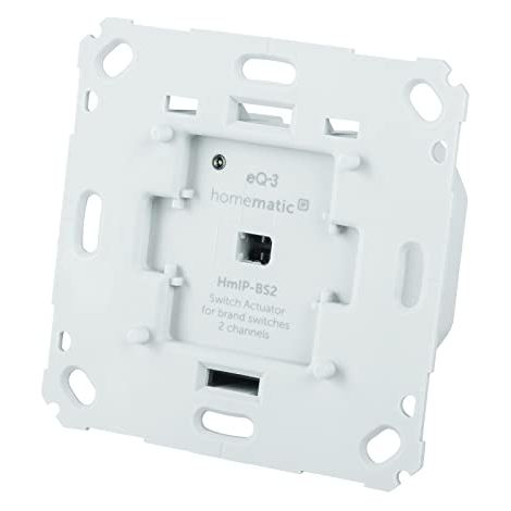 HOMEMATIC IP SMART HOME 156757A0 ACTIONNEUR DE COMMUTATION POUR INTERRUPTEUR DE MARQUE - 2 VOIES, 2 LAMPES INTELLIGENTES