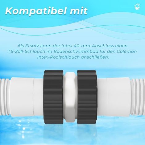 ANTOBLE 38-mm-Poolanschluss-Set für Intex Coleman 38-mm-Schlauchverbinder, Poolschlauchadapter für Intex-Pumpen für 1,5-Zoll-Poolschläuche (1/3)