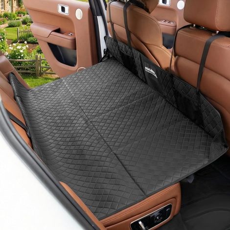Extension de Siège Arrière pour Enfants,Sommeil,Pont de Siege Arriere avec Fond Rigide, Housse de Siège Auto en Cuir PU pour Chien, Imperméable, Durable et Résistant aux Rayures (1/5)