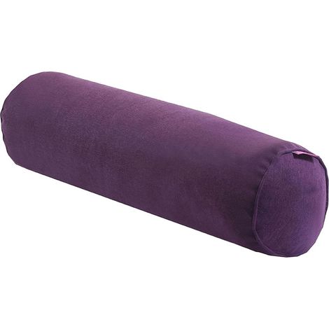 Almohada hueca redonda para el cuello, de algodón suave, cómoda para la oficina, la columna vertebral y el coche, color morado oscuro, 15 x 40 cm.