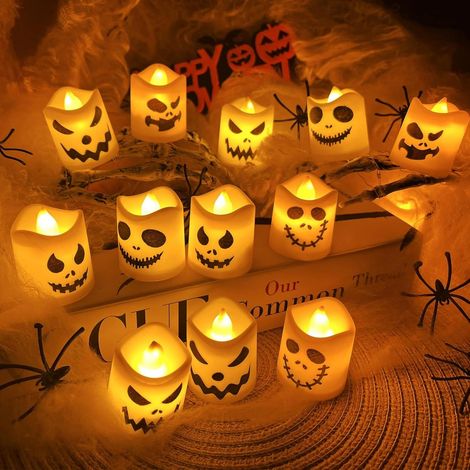 LED Halloween Bougies Pilier, Lanterne Halloween, Décorations de Tisch als praktisches Deko-Zubehör, schnelle (1/5)