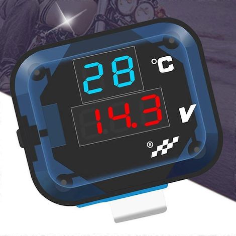 Testeur de température et de tension avec port de charge, étanche, accessoires pour moto (1/4)
