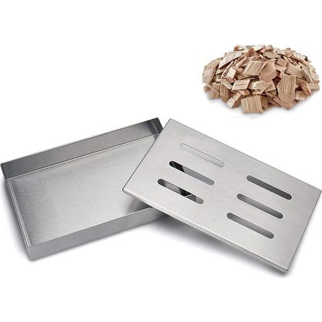 Edelstahl Rauchgenerator für BBQ - 21x13x3,5cm - Kompatibel mit Holzkohle - 565g